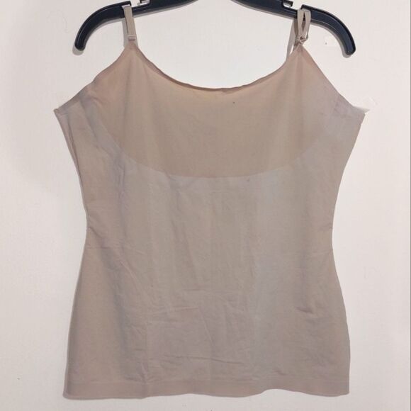 Spanx Women's Invisible Stretch Beige Grey Tank Camisole Top Size 1X EUC - Picture 2 of 11